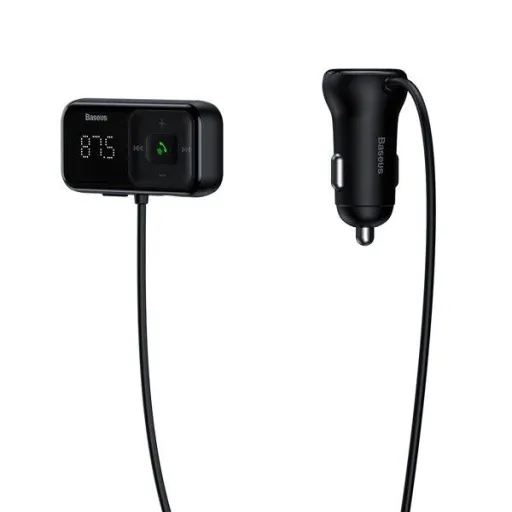 Vezeték nélküli Bluetooth FM transmitter töltővel Baseus S-16 (nemzetközi kiadás) - fekete