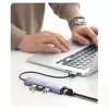Ugreen multifunkcionális adapter HUB USB 3.0 - 3 x USB / Ethernet RJ-45 / USB Type C PD szürke (CM475) - 4. kép
