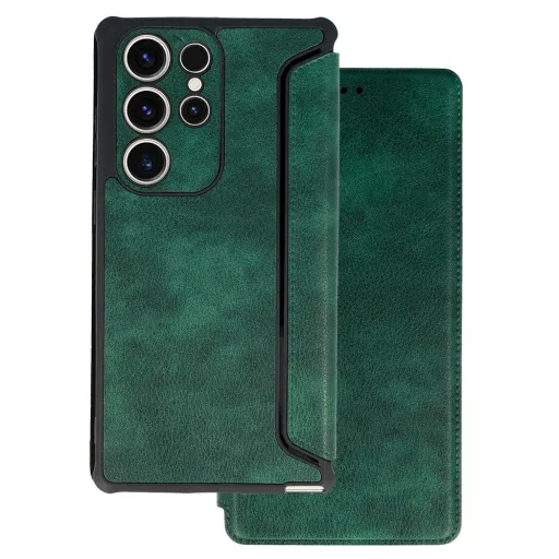 Razor Leather Book tok Samsung Galaxy S23 Plus sötétzöld Razor Leather Book tok Samsung Galaxy S23 Plus sötétzöld