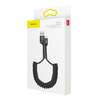 Baseus Fish Eye spring USB-A / Lightning 2A cable 1m - black - 1. kép