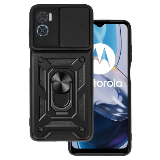 Slide Camera Armor tok Motorola Moto E22/E22i készülékhez, fekete