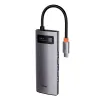 Baseus Metal Gleam Series 5-in-1 Multifunctional Type-C HUB Docking Station Gray 30Hz Version Gray - 0. kép