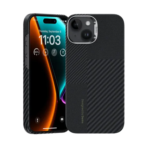 iPhone 15 fekete Benks Etui Magnetic Montage Kevlar 600D+1500D tok