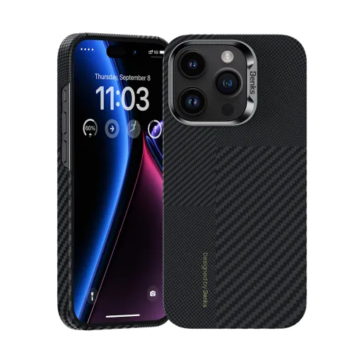 Benks Etui Magnetic Montage Kevlar 600D+1500D iPhone 15 Pro Max tok fekete Benks Etui Magnetic Montage Kevlar 600D+1500D iPhone 15 Pro Max tok fekete