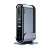 Baseus multifunkcionális HUB: 3x USB 3.2 Gen 1 / 2x USB 2.0 / 2x USB Type C / SD és micro SD kártyaolvasó / AUX / 3x HDMI / RJ45 1Gbps / Power Delivery 100W (EU / CN / UK dugók) szürke (CAHUB-DG0G) - 0. kép