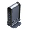 Baseus multifunkcionális HUB: 3x USB 3.2 Gen 1 / 2x USB 2.0 / 2x USB Type C / SD és micro SD kártyaolvasó / AUX / 3x HDMI / RJ45 1Gbps / Power Delivery 100W (EU / CN / UK dugók) szürke (CAHUB-DG0G) - 3. kép