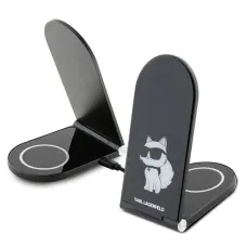 Karl Lagerfeld Choupette MagSafe bezdrôtová nabíjačka 15W, skladacia 2 v 1 – čierna Karl Lagerfeld Choupette MagSafe bezdrôtová nabíjačka 15W, skladacia 2 v 1 – čierna
