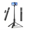 Tech-Protect L08S Bluetooth selfie bot távirányítóval, tripod 141cm-ig - fekete - 1. kép