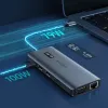 Choetech multifunkcionális HUB kijelzővel 12in1 USB-C to USB-C / USB-A / HDMI / VGA / AUX / SD / TF szürke (HUB-M26) - 1. kép