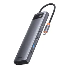 Baseus Metal Gleam multifunkcionális HUB USB Type C 12-az-1-ben HDMI / DP / USB Type C / minijack 3,5mm / RJ45 / SD (WKWG020213)