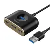 Baseus Square round 4 az 1-ben USB HUB Adapter (USB3.0 TO USB3.0  1 + USB2.0  3) 1m Fekete (CAHUB-AY01) - 0. kép