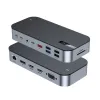 HUB Choetech M52 USB-C - USB-C PD/USB-C/USB-A/HDMI/VGA/DP/SD/TF/RJ45/AUX - szürke - 1. kép