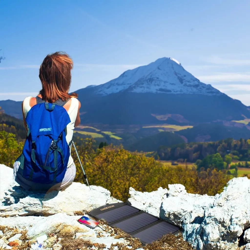 Choetech SC001 napelemes összecsukható töltő 19W 2x USB-A - fekete - 11