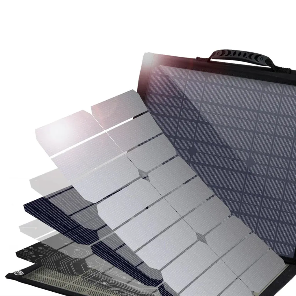 Choetech SC009-V2 összecsukható napelemes töltő 100W USB-C / 2x USB-A PD QC - fekete - 15