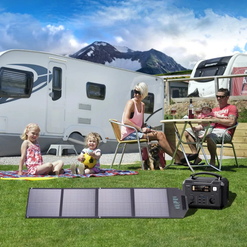 Choetech SC009-V2 összecsukható napelemes töltő 100W USB-C / 2x USB-A PD QC - fekete - 9