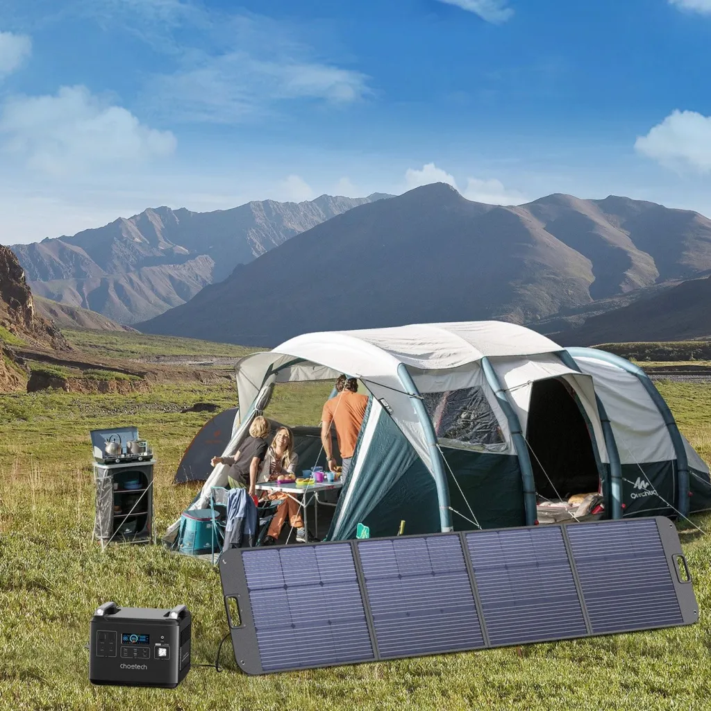 Choetech SC011 napelemes töltő 200W hordozható napelemtábla - fekete - 7