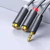 Ugreen audio adapter jack 3.5mm apa - 2xRCA anya kábel 0,25m szürke (AV109) - 0. kép