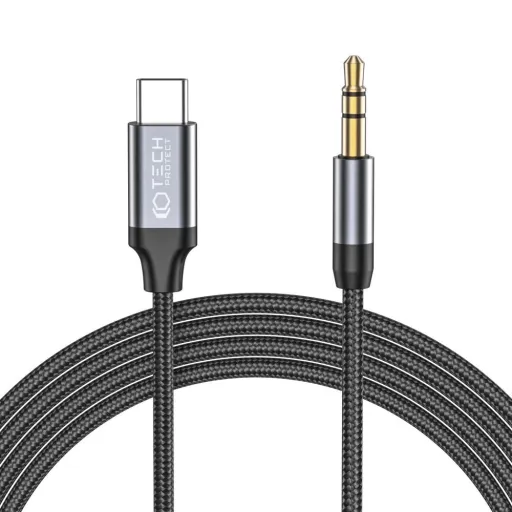 Tech-Protect UltraBoost audio USB-C / 3.5mm mini jack átalakító kábel 1 m - fekete