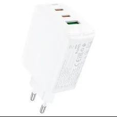 Acefast gyors töltő GaN (2x USB-C / USB-A) PPS / PD / QC4+ 65W fehér (A41)