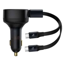 Autós töltő 2in1 33W 2x USB C (male) Baseus Enjoyment - fekete