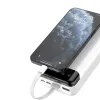 Dudao nagykapacitású powerbank 20000mAh 3 beépített kábellel USB Type C + micro USB + Lightning fehér (Dudao K6Pro +) - 4. kép