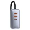 Baseus Share Together autós töltő 3x USB / USB Type C 120W PPS Quick Charge Power Delivery szürke (CCBT-B0G) - 1. kép