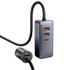 Baseus Share Together autós töltő 3x USB / USB Type C 120W PPS Quick Charge Power Delivery szürke (CCBT-B0G) - 2. kép