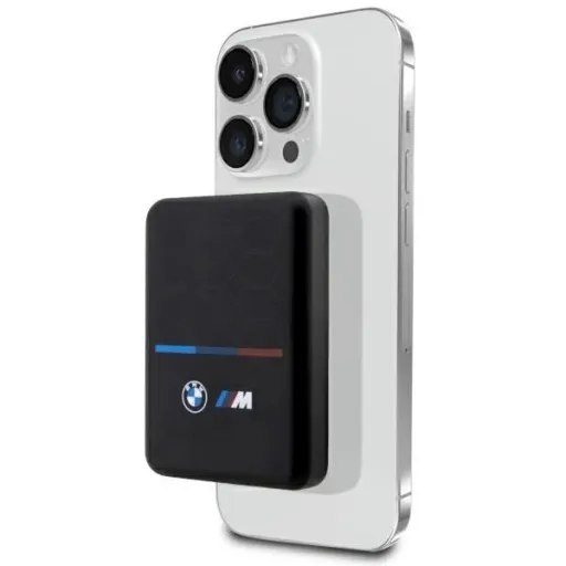 BMW Induktív Powerbank BMPBMS3K22PGVK 5W 3000mAh + kábel fekete/fekete M Collection MagSafe