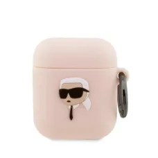 Karl Lagerfeld KLA2RUNIKP AirPods 1/2 tok pink/pink Szilikon Karl Head 3D