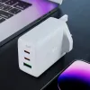 Acefast töltő GaN 65W 3 portos (1xUSB, 2xUSB C PD) UK csatlakozó fekete (A44) - 4. kép