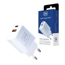 3MK HyperCharger 20W 1xUSB-C + 1xUSB-A PD / QC hálózati töltő