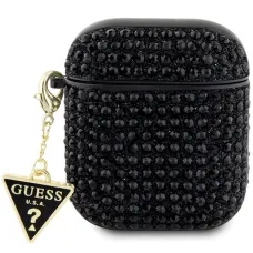 Guess GUA2HDGTPK AirPods 1/2 tok fekete/fekete Rhinestone Triangle Charm