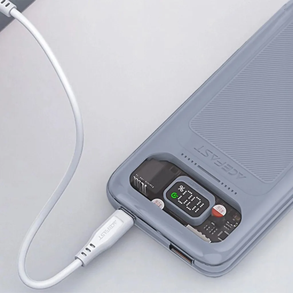 Acefast powerbank 10000mAh Sparkling Series gyorstöltés 30W szürke (M1) - 7