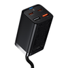 Baseus GaN3 Pro rýchlonabíjačka GaN 2 x USB Type C / 2 x USB 65W PD, QC4.0+, AFC, PPS + kábel USB Type C - USB Type C 1m čierna (CCGP040101) - 0. kép