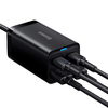 Baseus GaN3 Pro rýchlonabíjačka GaN 2 x USB Type C / 2 x USB 65W PD, QC4.0+, AFC, PPS + kábel USB Type C - USB Type C 1m čierna (CCGP040101) - 1. kép