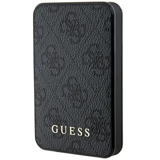 Guess Powerbank 15W GUPB5LP4GEGK 5000mAh fekete/fekete 4G bőrfém logó