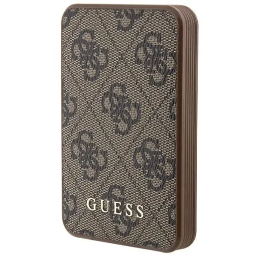 Guess Powerbank 15W GUPB5LP4GEGW 5000mAh barna/barna 4G Bőr Fém Logó