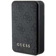 Guess Powerbank 18W GUPB10DP4GEGK 10000mAh fekete/fekete 4G Bőr Fém Logó