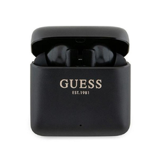 Guess Bluetooth fejhallgató GUTWSSU20ALEGK TWS + dokkolóállomás fekete/fekete Nyomtatott Logóval