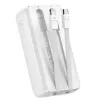 Joyroom JR-PBC07 20000mAh 30W mini powerbank beépített USB-C és Lightning kábelekkel - fehér - 2. kép