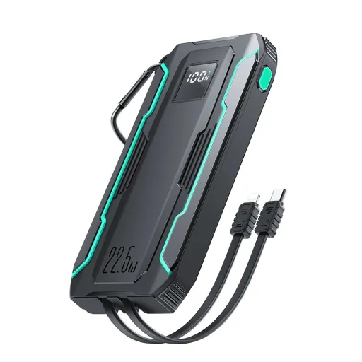 Joyroom JR-L017 22.5W 10000mAh Powerbank beépített USB-C / Lightning kábelekkel - fekete