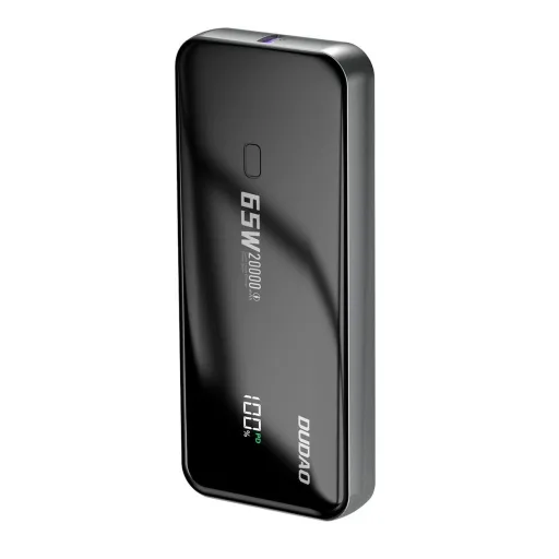 Dudao K65 20000mAh 65W Powerbank 1x USB-C 2x USB-A kijelzővel - fekete