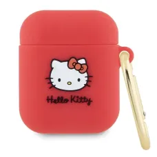 Hello Kitty Silicone 3D Kitty Head AirPods tok - fukszia