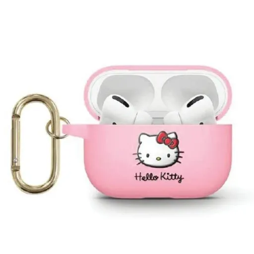 Hello Kitty 3D Cicafej szilikontok AirPods 3-hoz - rózsaszín