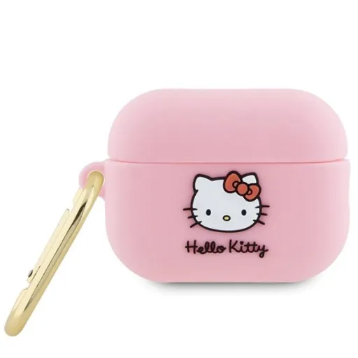 Hello Kitty Szilikon 3D Kitty Fej tok AirPods Pro 2 (2022/2023) - rózsaszín