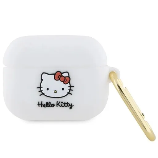 Hello Kitty Szilikon 3D Cica Fej tok AirPods Pro-hoz - fehér