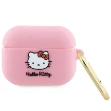 Hello Kitty Szilikon 3D Kitty Fej tok az AirPods Pro-hoz - rózsaszín