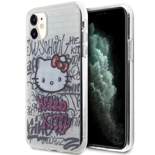 Hello Kitty IML Kitty On Bricks Graffiti tok iPhone 11 - fehér