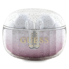 Guess Glitter Gradient TWS Bluetooth slúchadlá + dokovacia stanica - ružová