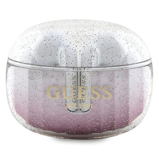 Guess Glitter Gradient TWS Bluetooth fülhallgató + dokkolóállomás - rózsaszín